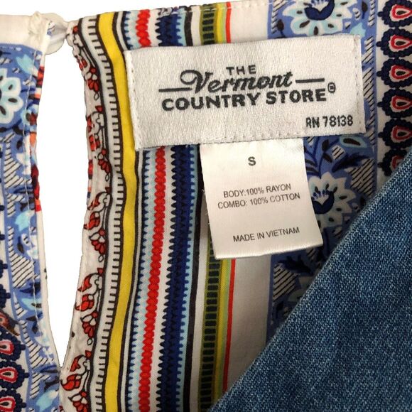 The Vermont Country Store Patchwork Dress Womens S Babydoll Grannycore Hippie - Picture 3 of 10